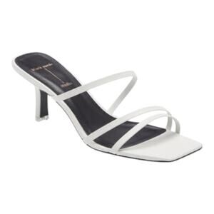 Black Suede Studio NWOB Felicity Calfskin Strappy Slide Sandal White Size 40